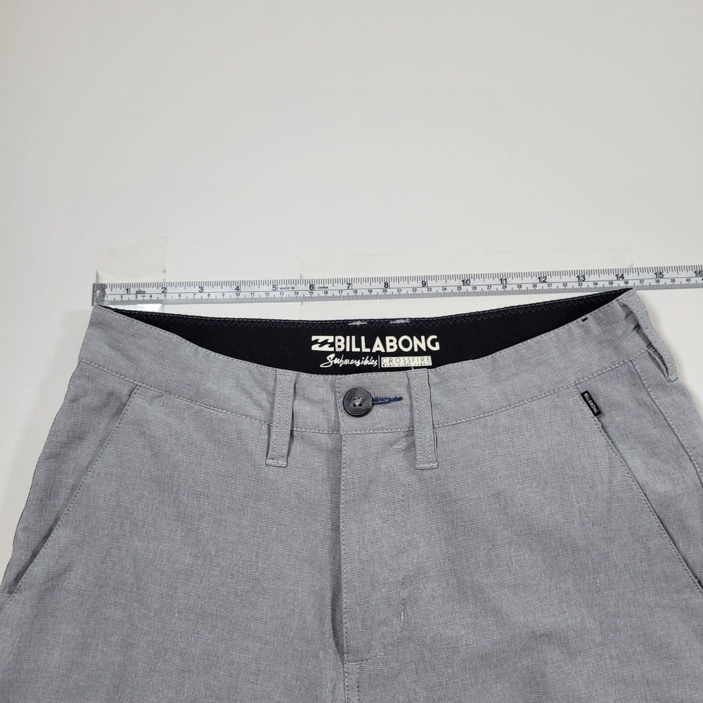 Billabong Crossfire Hybrid Shorts Men 28 Grey Excellent Submersibles Chino Water - Picture 3 of 8